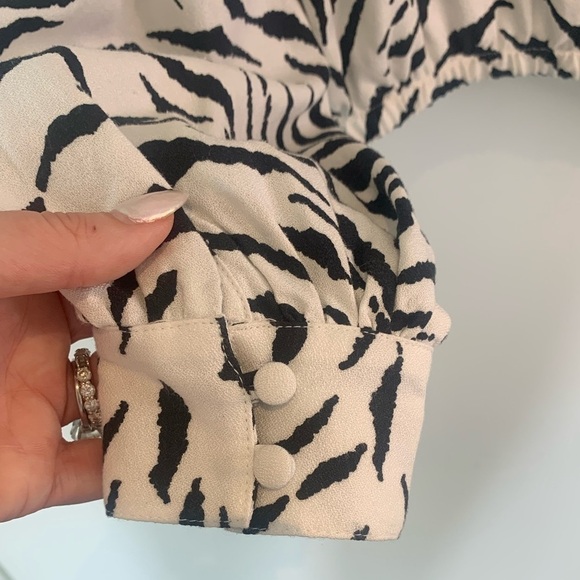 Generation Love Zebra Print V-Neck Blouse - Picture 8 of 12